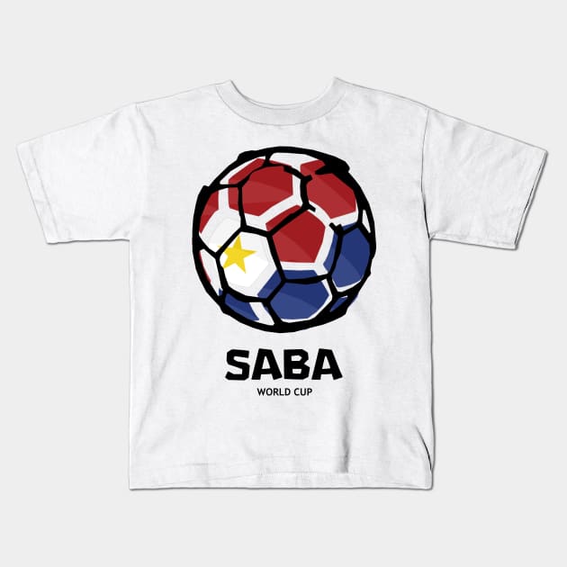 Saba Football Country Flag Kids T-Shirt by KewaleeTee